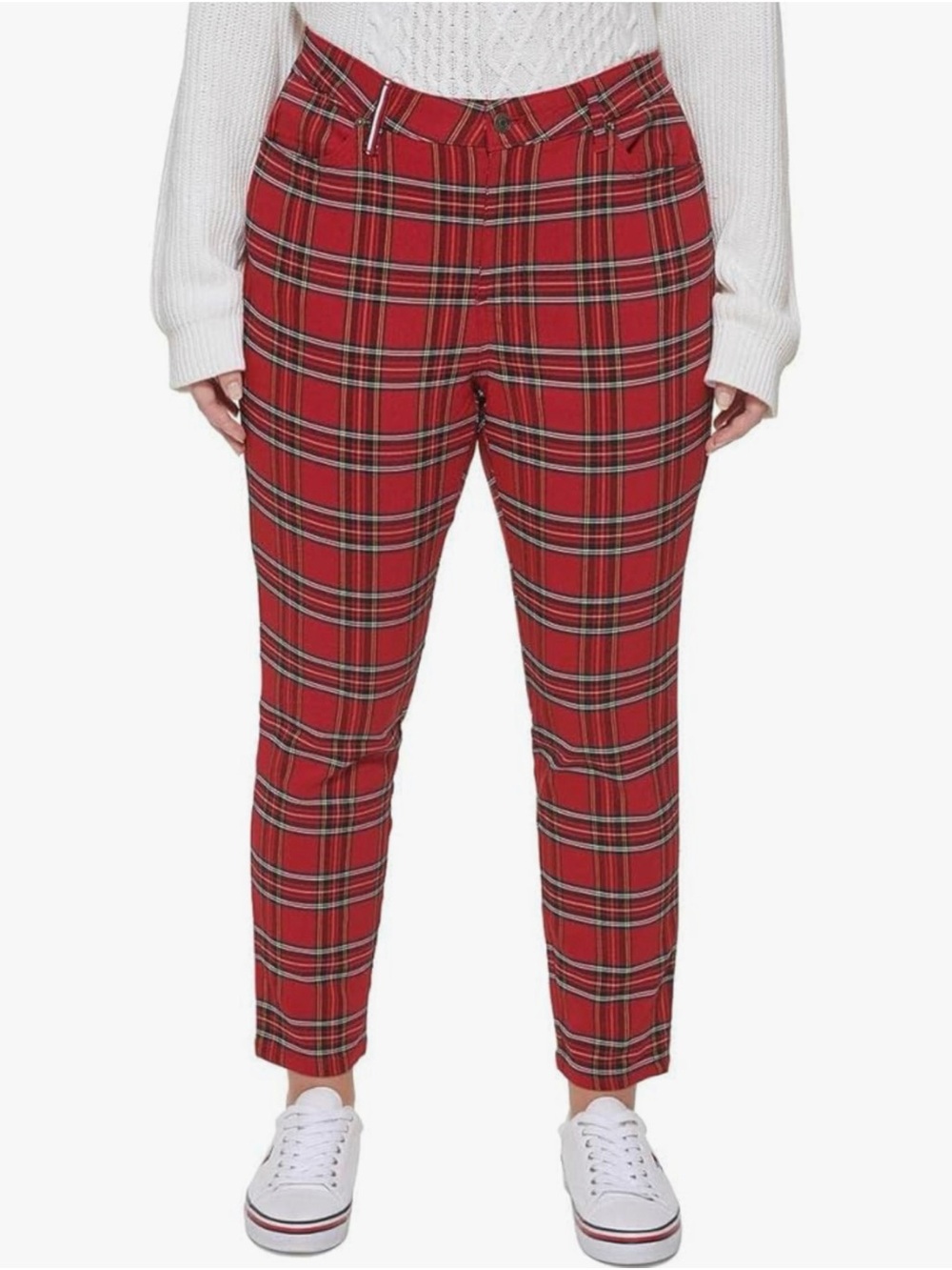 Tommy Hilfiger Tribeca Skinny Patterned Pants - Picture 2 of 15